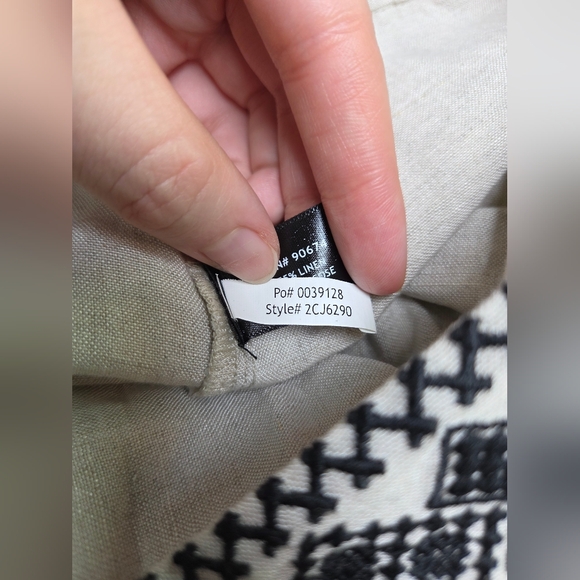 Boston Proper Malibu Embroidered Linen Pull On Crop Pant Medium - Picture 8 of 8